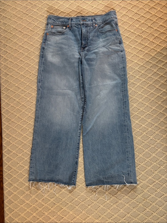 J. Crew Factory Denim - J. Crew Factory Light Blue Wide-Leg Jeans with Raw Hem